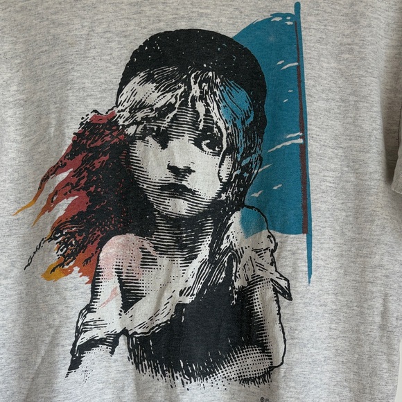 Vintage Les Miserables T-shirt Single Stitch Cotton Heather Gray - Picture 2 of 12